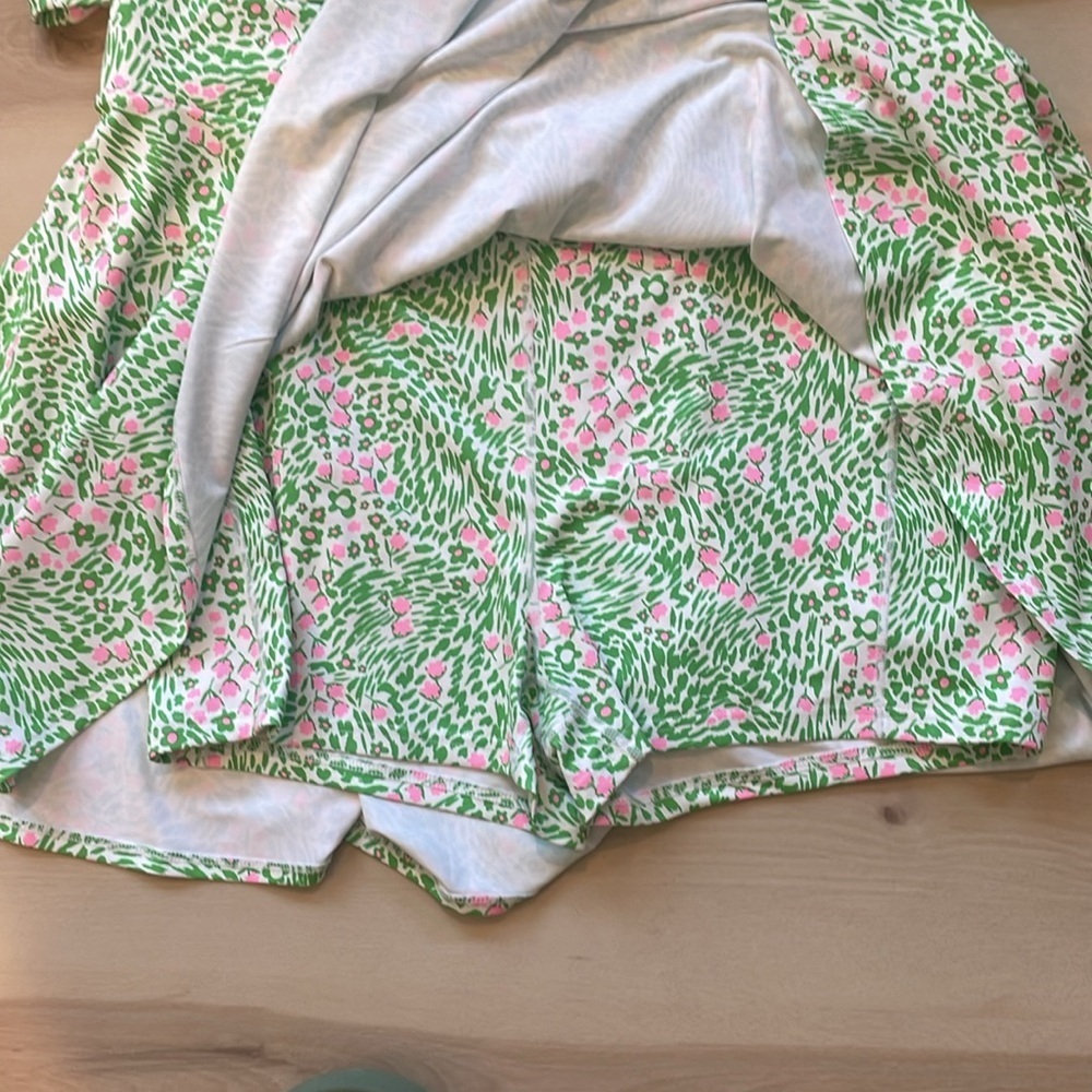 Fabletics flounce matching set skirt/skort bra tank floral 2X pickleball - Picture 9 of 13